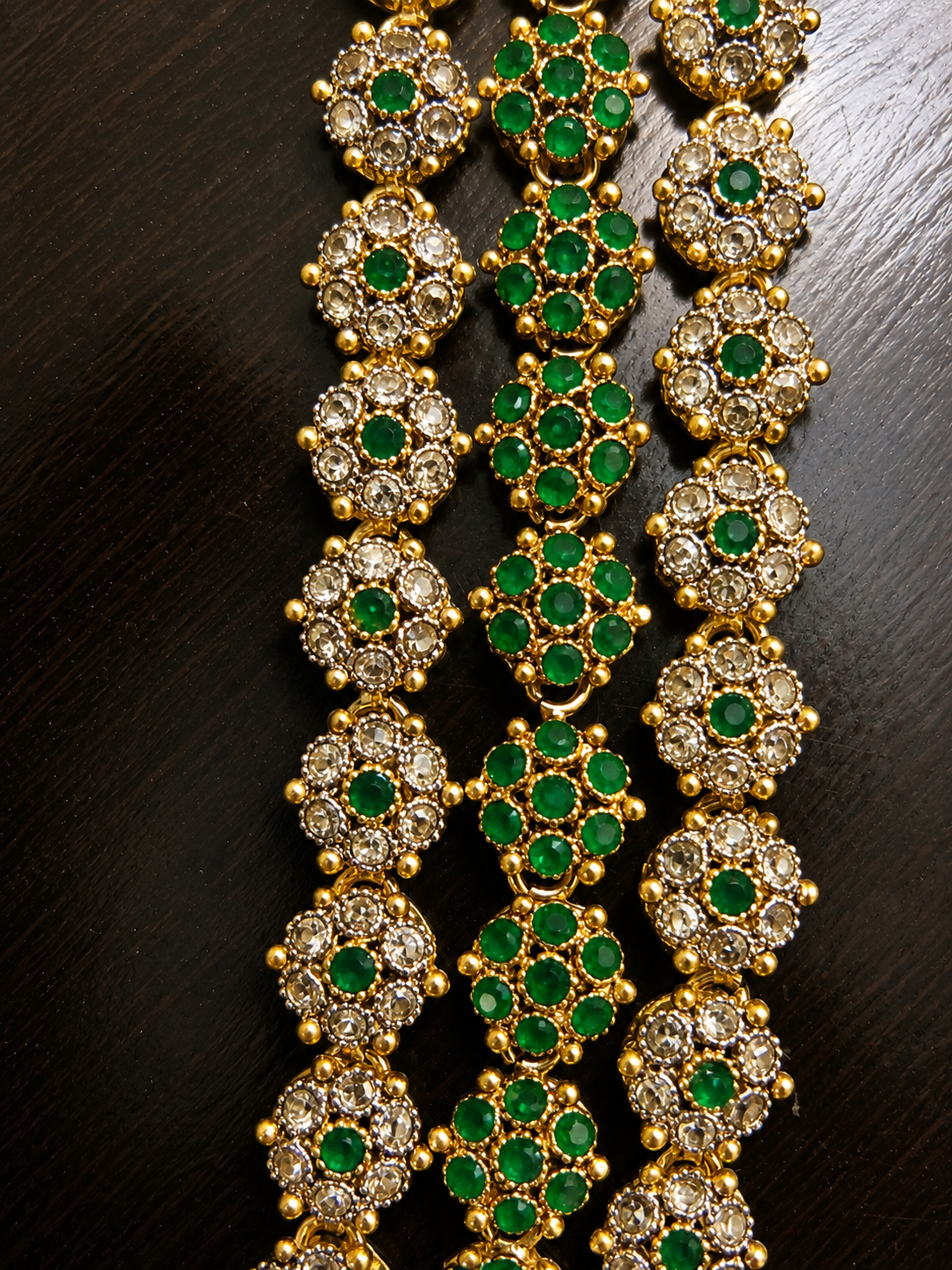 Green and Golden 3-Layered Mala