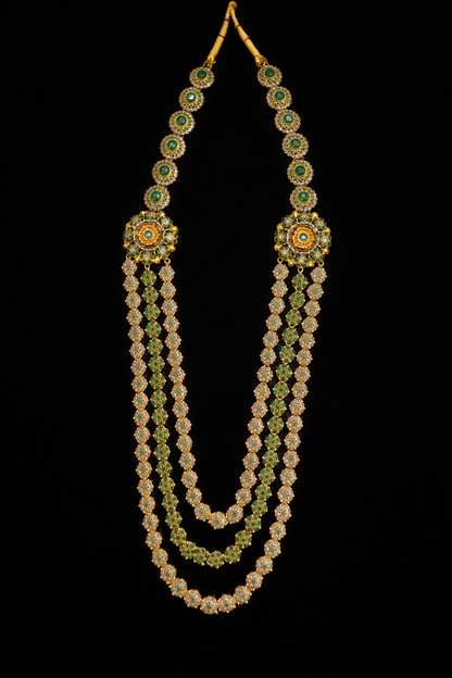 Green and Golden 3-Layered Mala