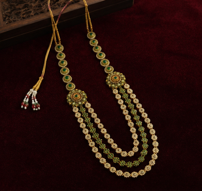 Green and Golden 3-Layered Mala