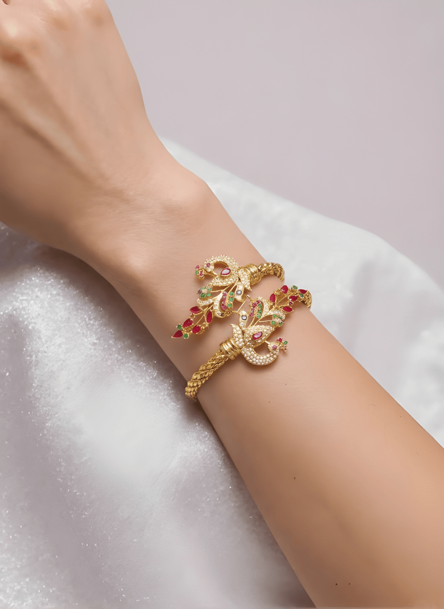 Peacock Styled Adjustable Bracelet