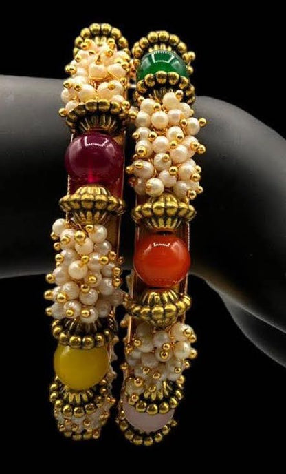 Indian Pearl Multi-coloured Bangles